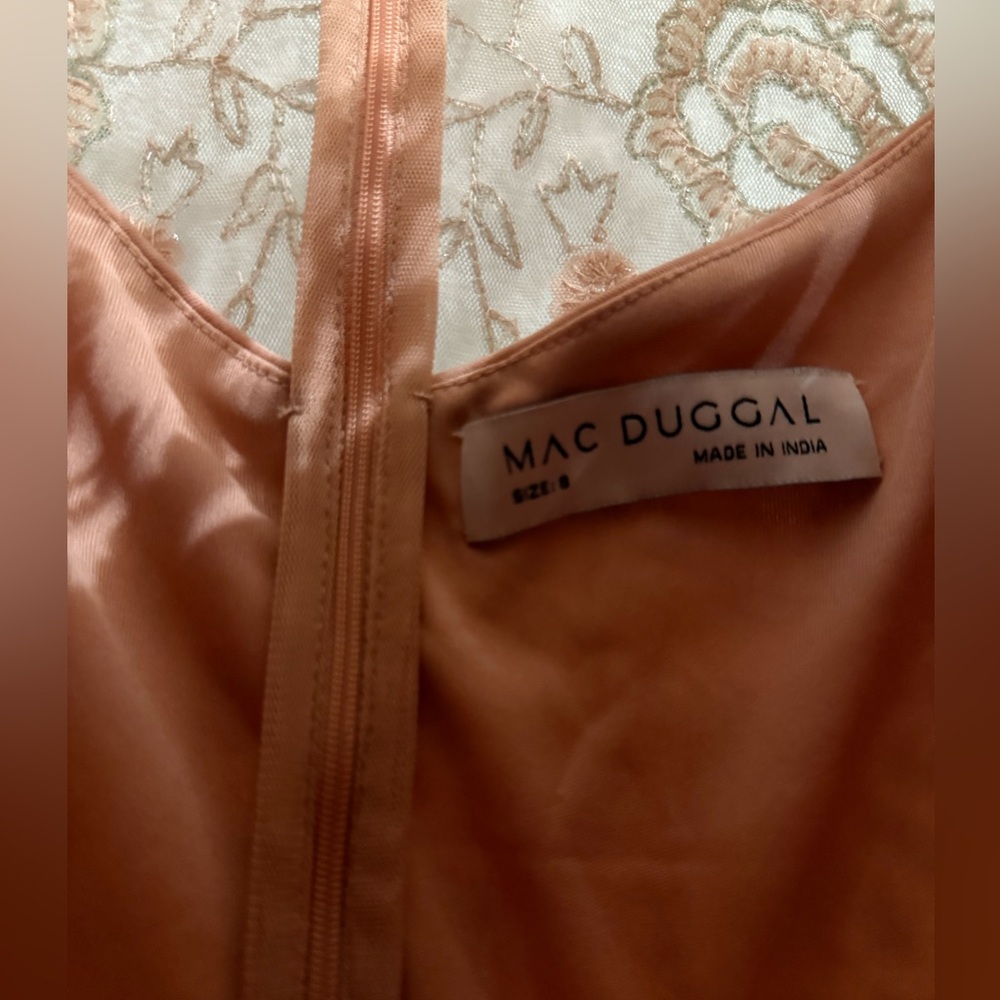 Mac Duggal Beaded Floral Flutter Sleeve Cocktail Dress – Size 8 – Dusty Rose - Picture 11 of 13